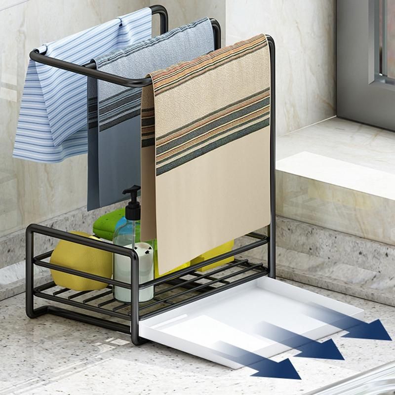 RacksSponge Holder Storage Rack Stainless Steel Dish Cloth Drain Rack Clean Sponge Holder Rag Storage Rack Shelf Towel