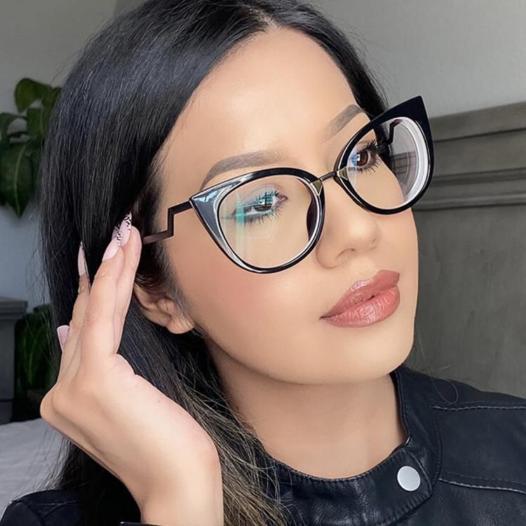 Anti Blue Cat Eye Light Eyeglasses-Black