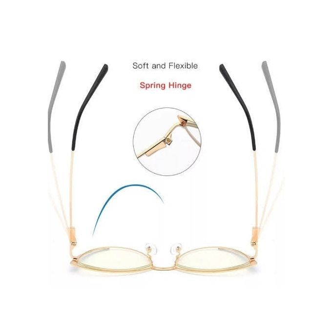 White Gold Anti-blue Light Alloy Cat Eye Optical Eyeglasses
