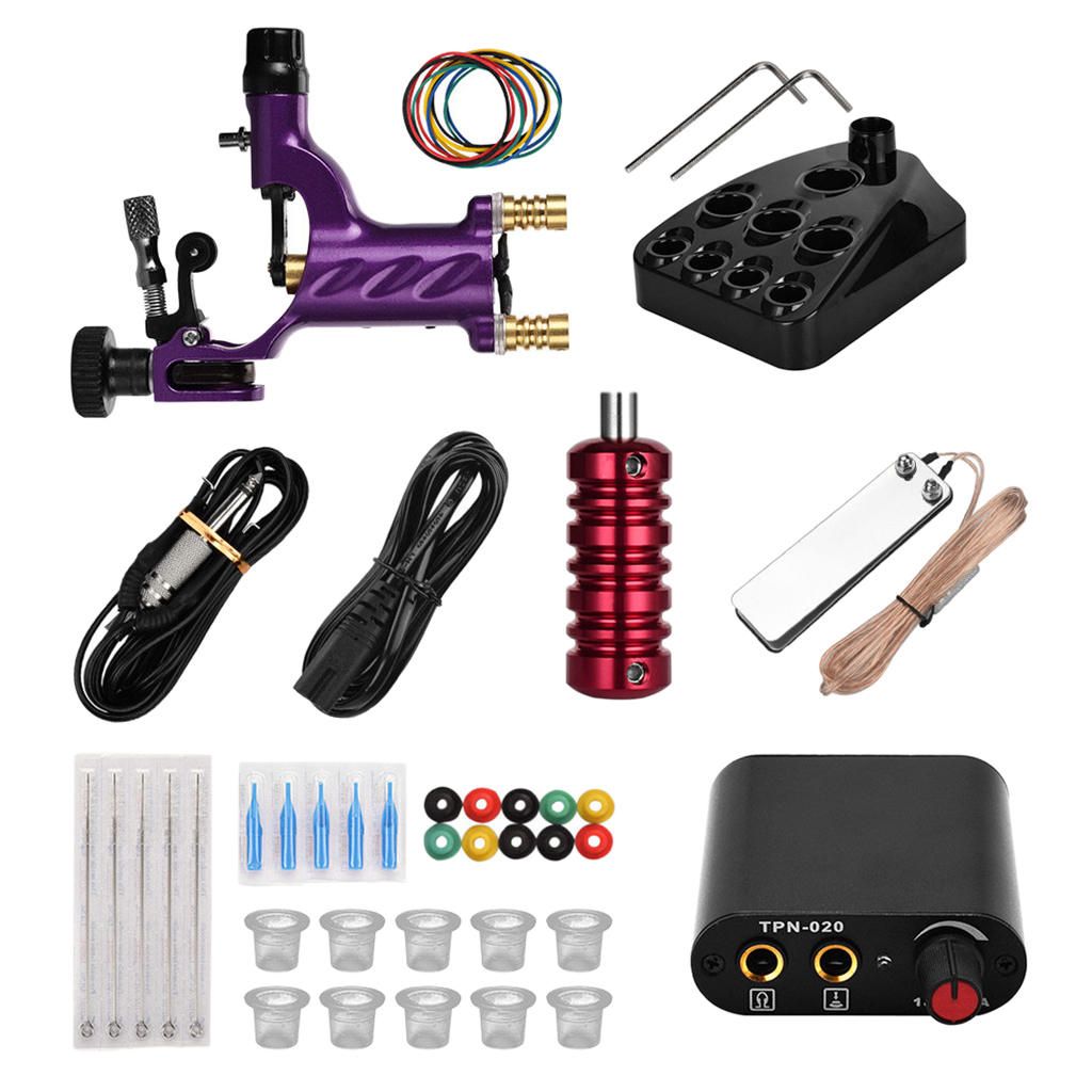 Powerful Rotary Tattoo Machine Grommet Grip Foot Pedal  Purple