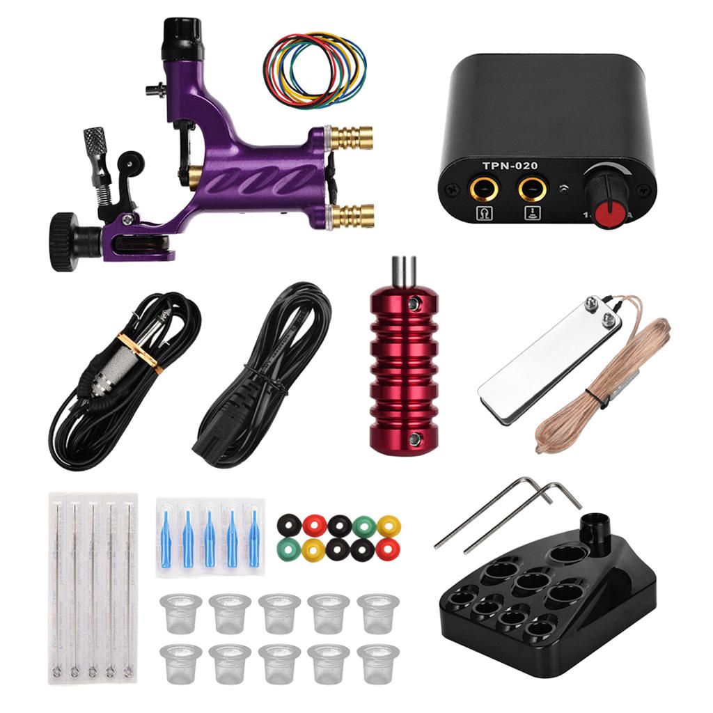 Powerful Rotary Tattoo Machine Grommet Grip Foot Pedal  Purple