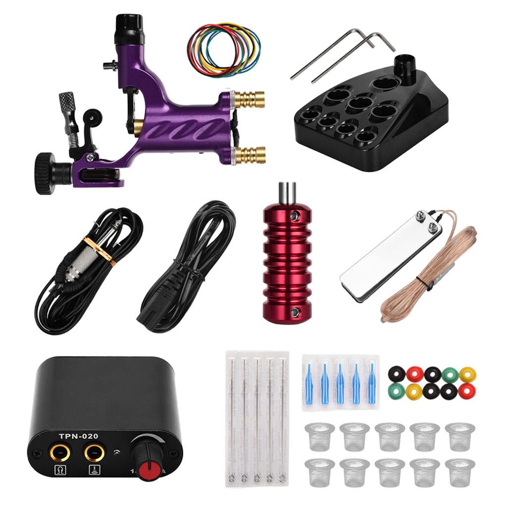 Powerful Rotary Tattoo Machine Grommet Grip Foot Pedal  Purple