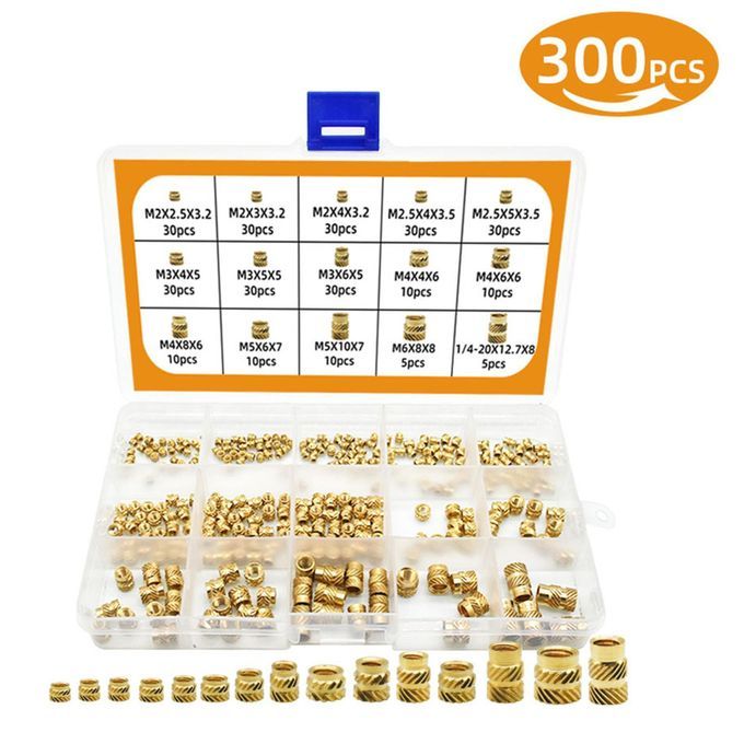300x M2 M2.5 M3 M4 M5 M6 Female Thread Knurled Nut Threaded Insert