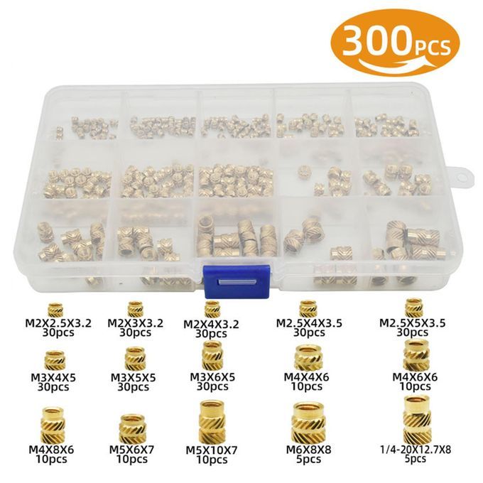 300x M2 M2.5 M3 M4 M5 M6 Female Thread Knurled Nut Threaded Insert