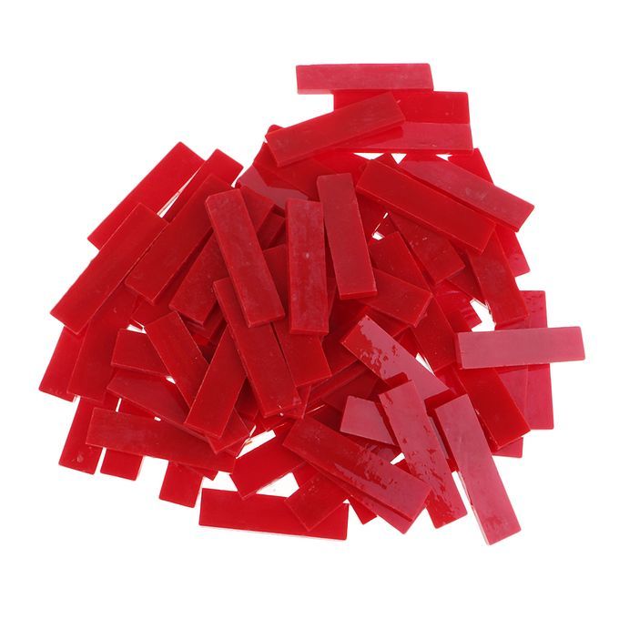80 Pieces Glass Mosaic Tiles For DIY Arts Crafts Rectangle Red