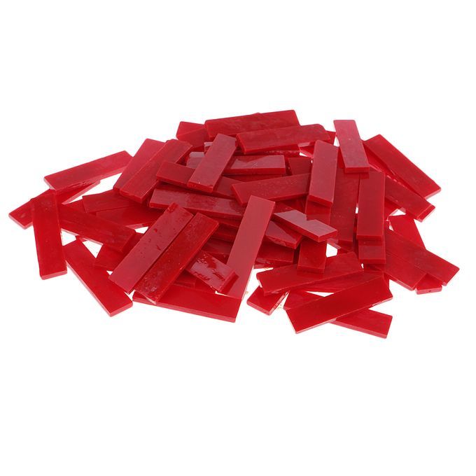 80 Pieces Glass Mosaic Tiles For DIY Arts Crafts Rectangle Red