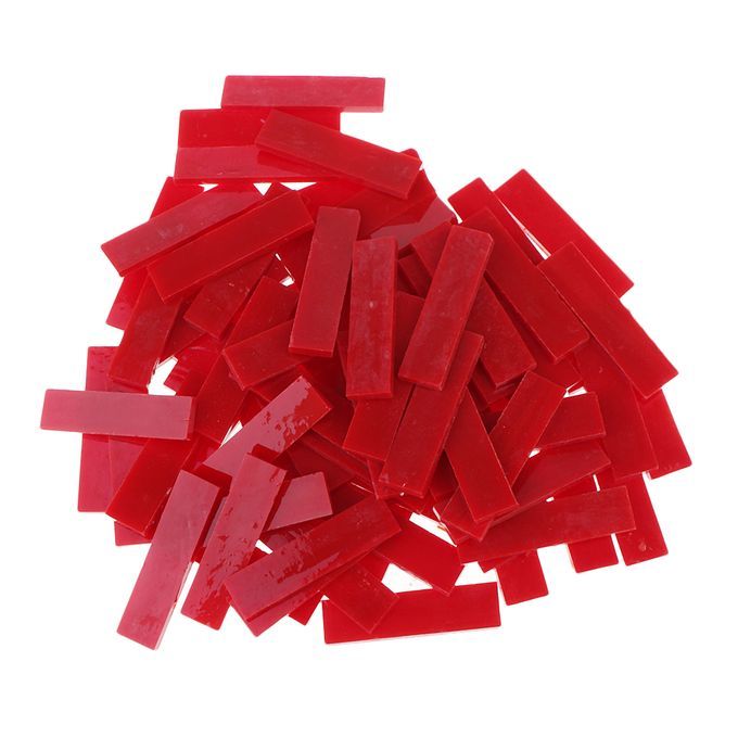 80 Pieces Glass Mosaic Tiles For DIY Arts Crafts Rectangle Red