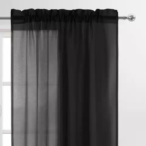 7.5 By 7.5 Quality  Sheer Curtain -Black Voile