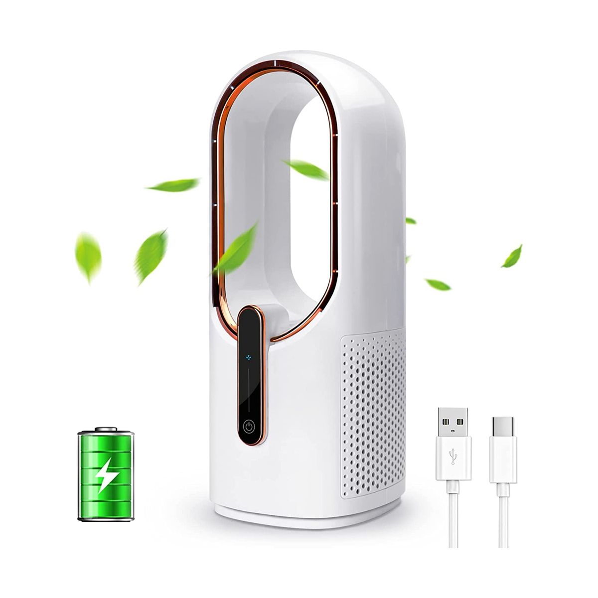 Desk Fan less Office Fan Small Cooling Fan Portable Silent Fan Type-C Charging for Office Living Room Bedroom