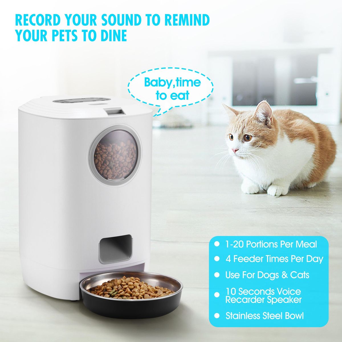 4.5L Pet Automatic Pet Feeder Control Version Smart Dog Cat Dry Slow Food Dispenser Bowl USB Timer Pets Feeder