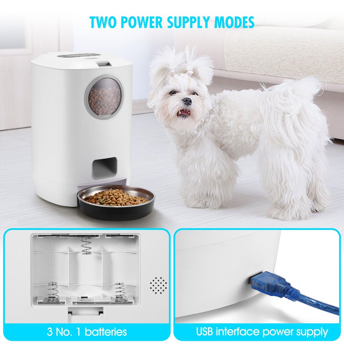 4.5L Pet Automatic Pet Feeder Control Version Smart Dog Cat Dry Slow Food Dispenser Bowl USB Timer Pets Feeder