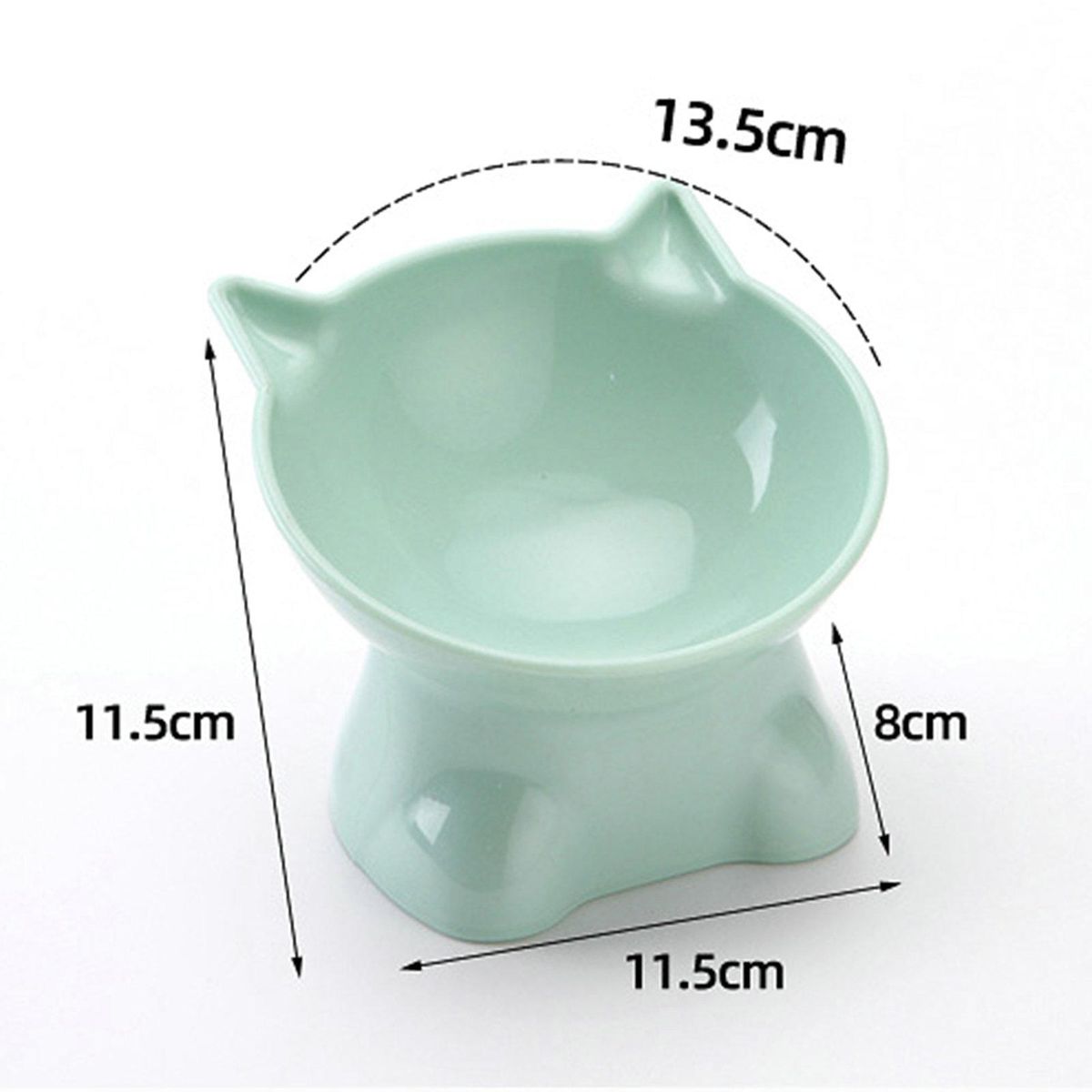 Pet Food Bowl Cartoon Cat Shape Pet Cat Dog Food Dispenser Bowl Green