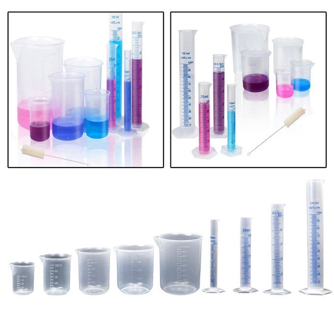 Plastic Cylinders And Beakers Set Cylinders And Beakers Set For