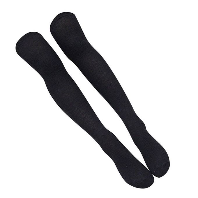 Women Thigh High Socks Soft Knit Elastic Stocking Boots Socks Black