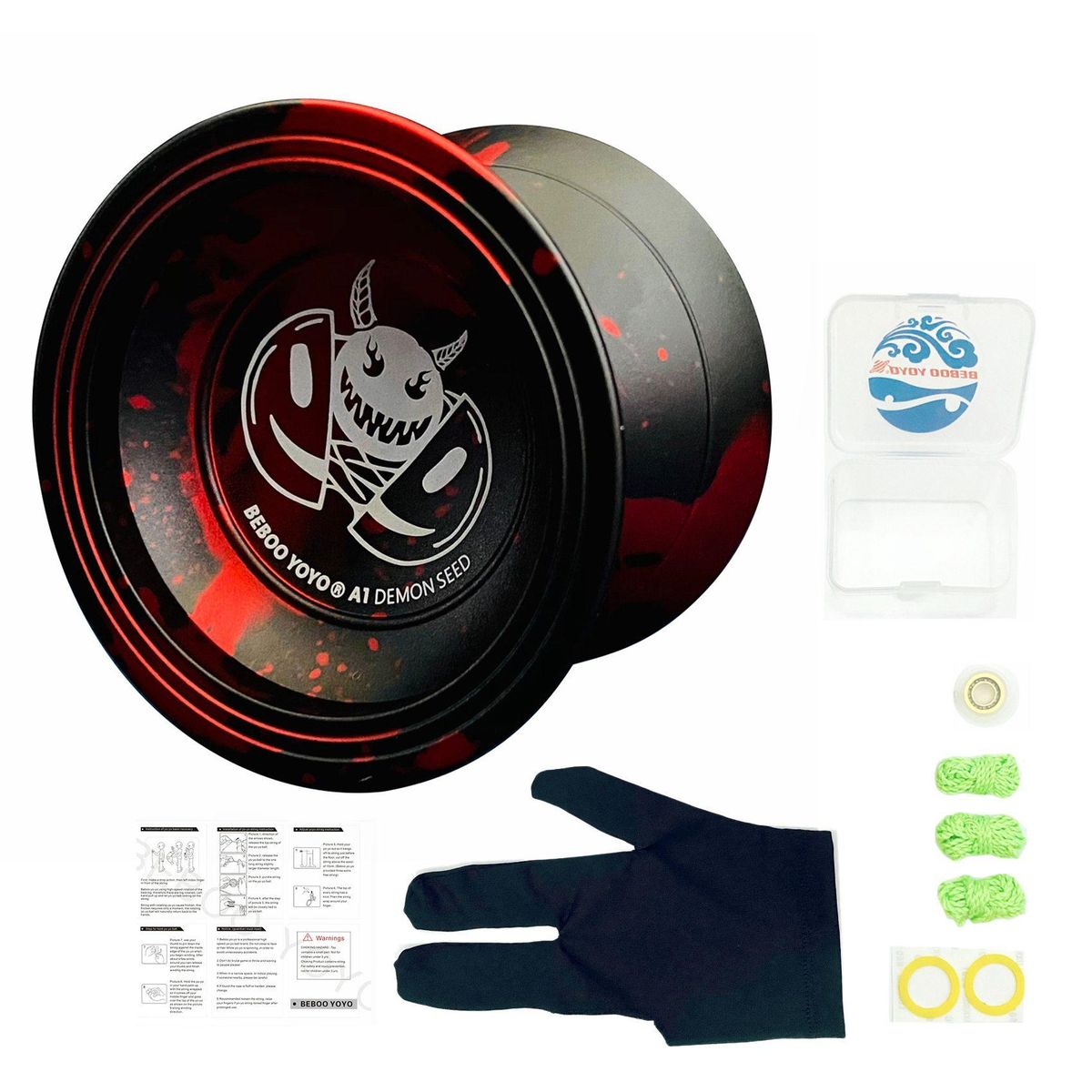 A1 Yoyo Yoyo for Beginners Aluminum Alloy YoyoEasy to Return and Practise TricksBlack-Red