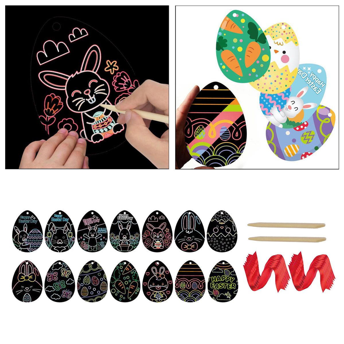 14x Hanging  Paper Easter Sketch Pads For Kids