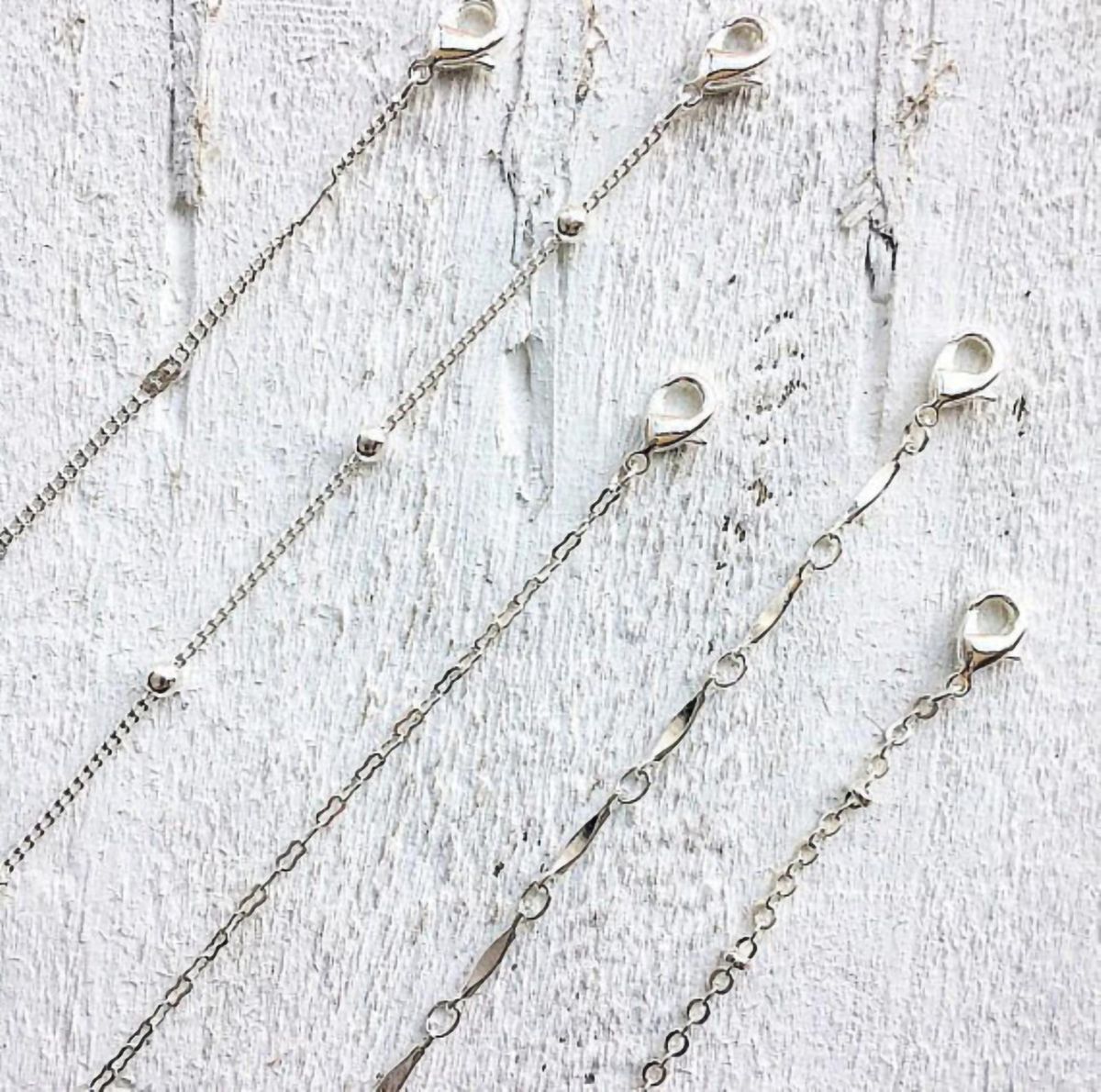 5Pcs/Set Women Beads Charm Chain Anklet Ankle-Silver