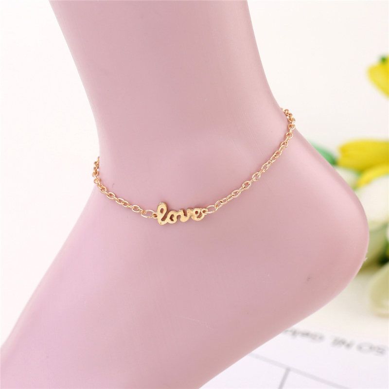 Love Letter Charm Women Summer Barefoot Jewelry Foot-Silver