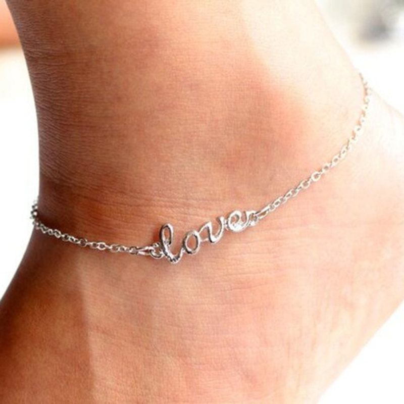 Love Letter Charm Women Summer Barefoot Jewelry Foot-Silver
