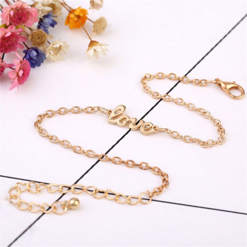 Love Letter Charm Women Summer Barefoot Jewelry Foot-Silver