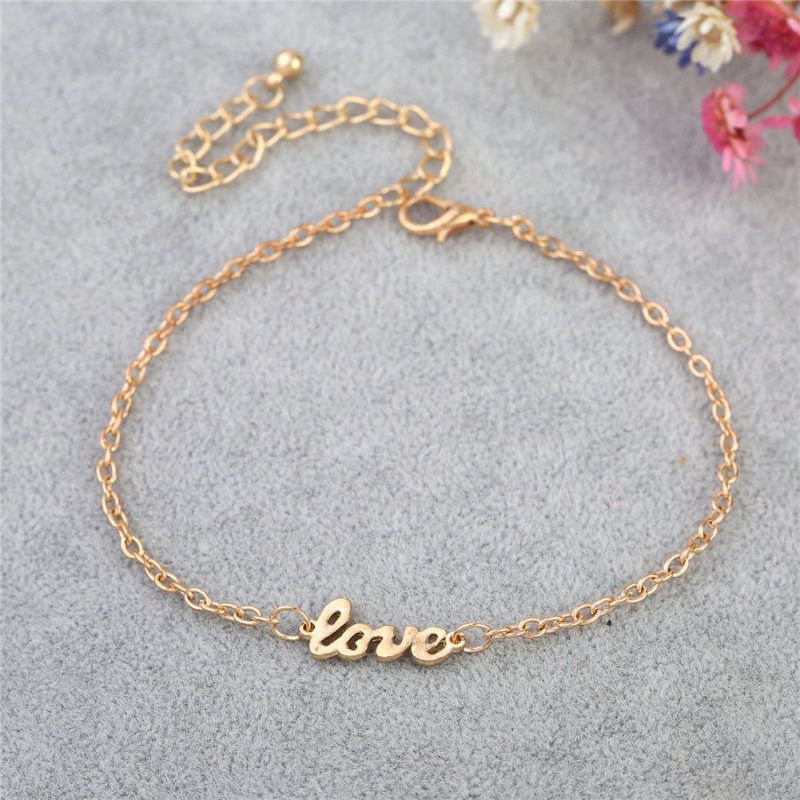 Love Letter Charm Women Summer Barefoot Jewelry Foot-Silver