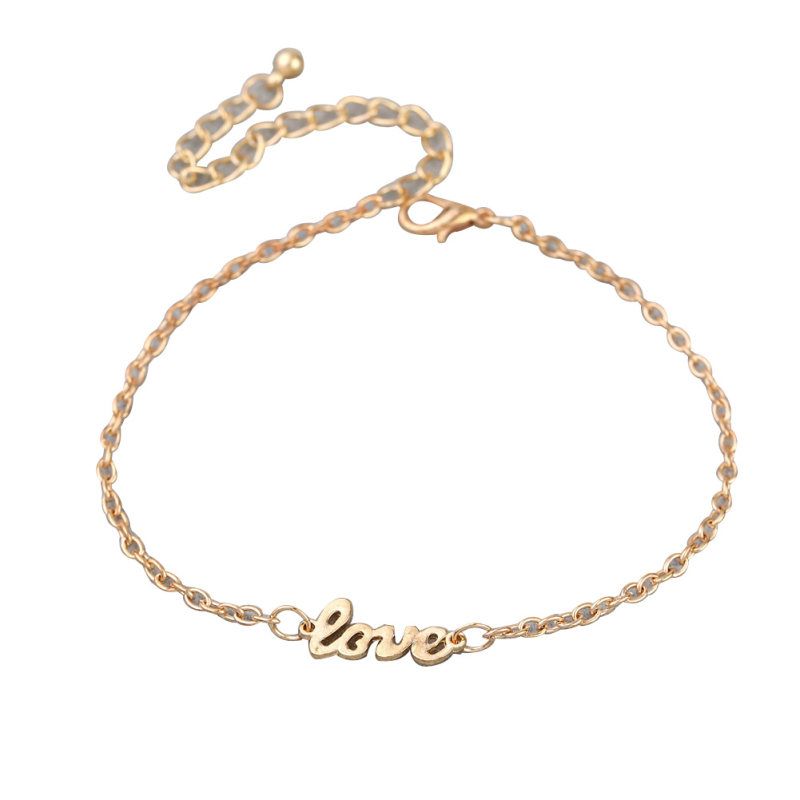 Love Letter Charm Women Summer Barefoot Jewelry Foot-Silver