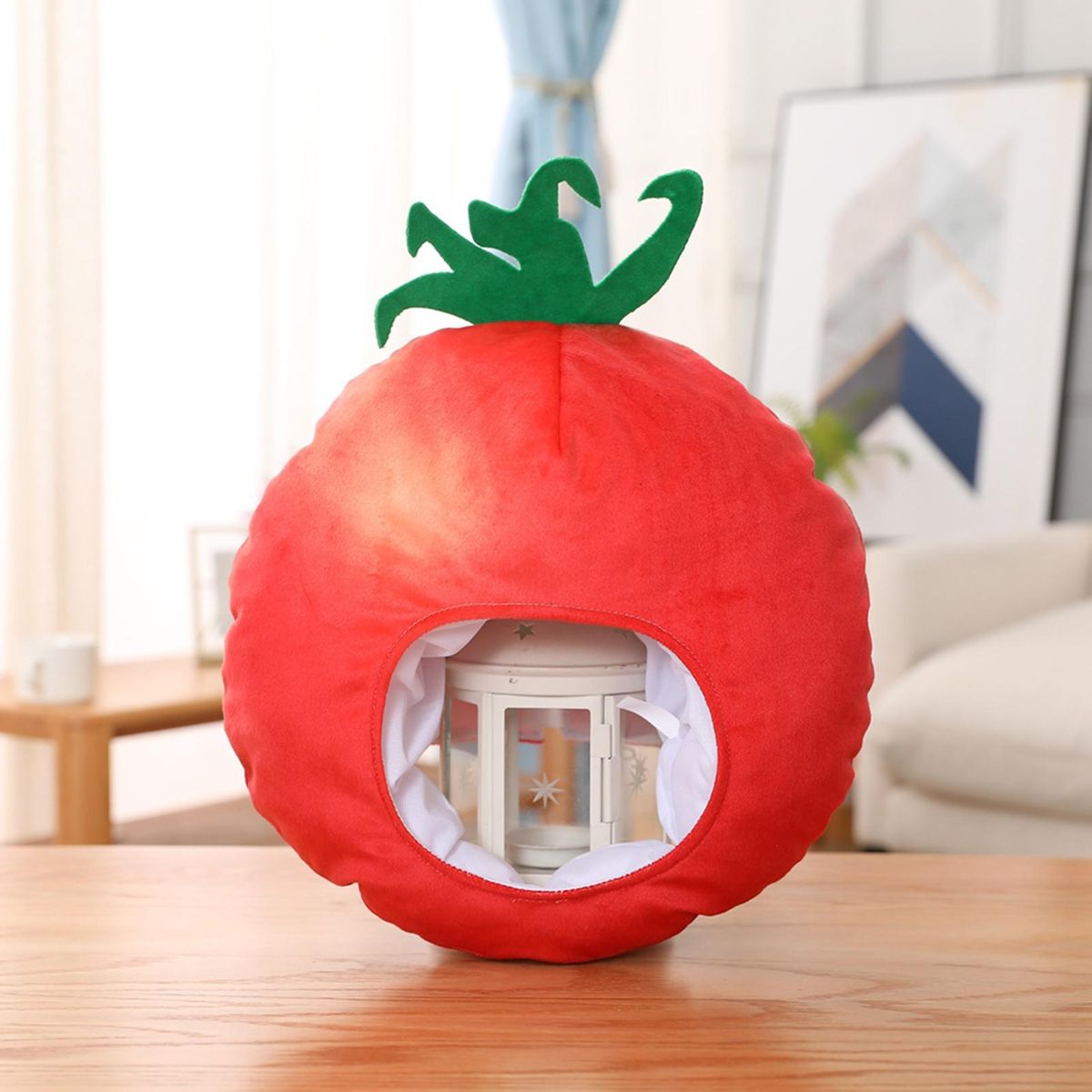 Cosplay Headgear Tomato Plush Headgear Prop Decoration Red
