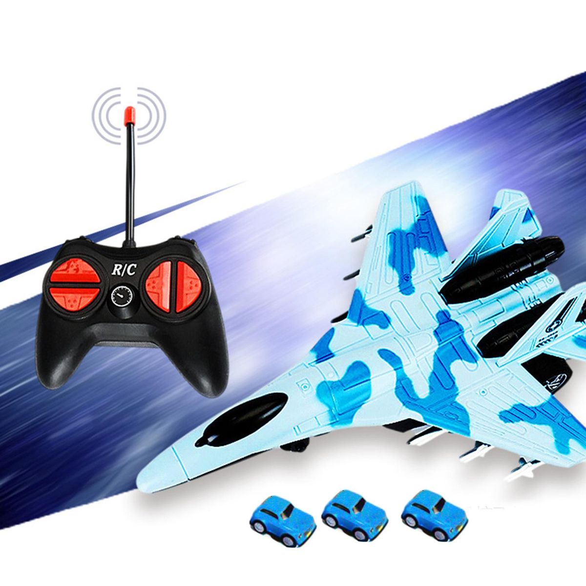 RC Airplane Toys Gifts With 27-Frequency Remote Control For Kids Blue