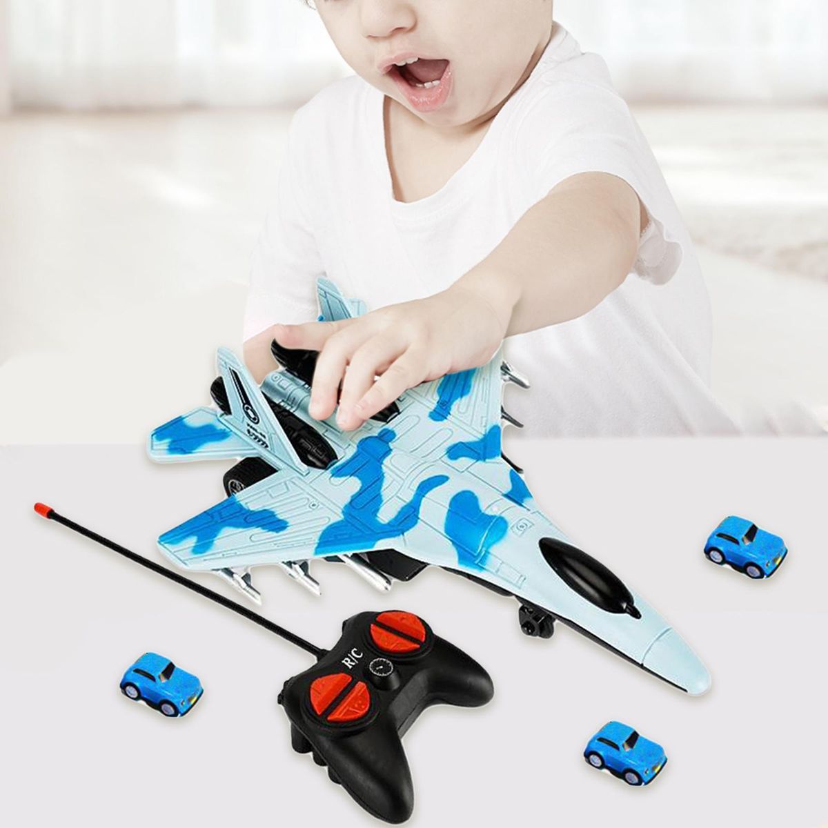 RC Airplane Toys Gifts With 27-Frequency Remote Control For Kids Blue