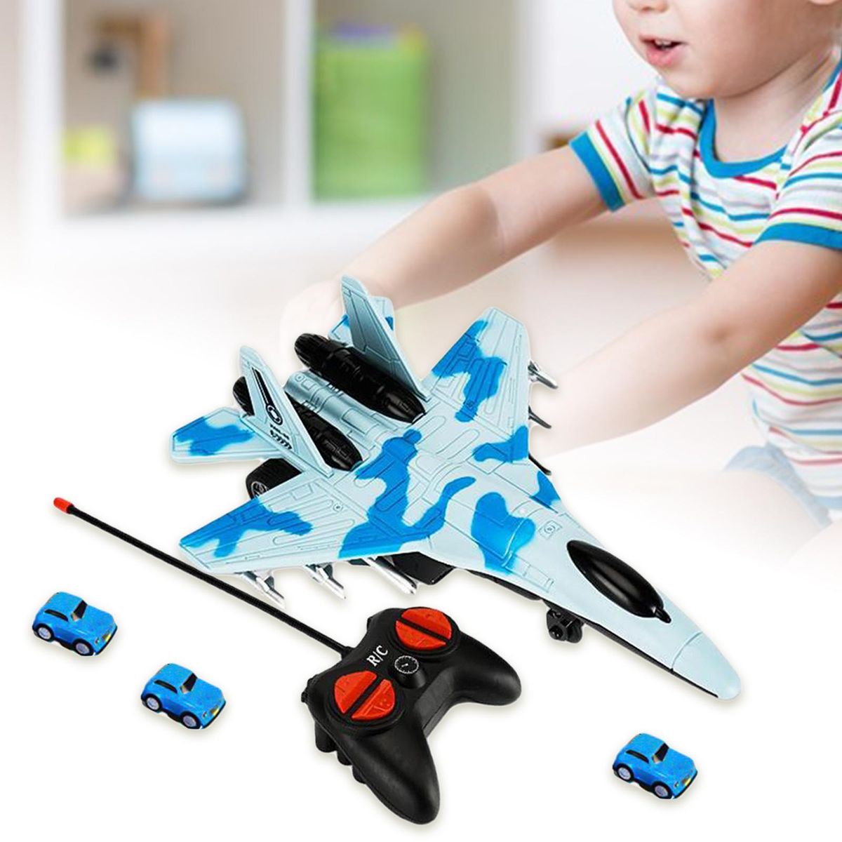 RC Airplane Toys Gifts With 27-Frequency Remote Control For Kids Blue