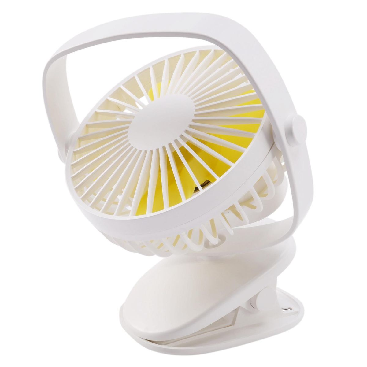 Mini Usb Rechargeable Air Cooling Fan Clip Desk Fan Dual Use Home Student Dormitory Bedside Portable Desktop Office Fan White