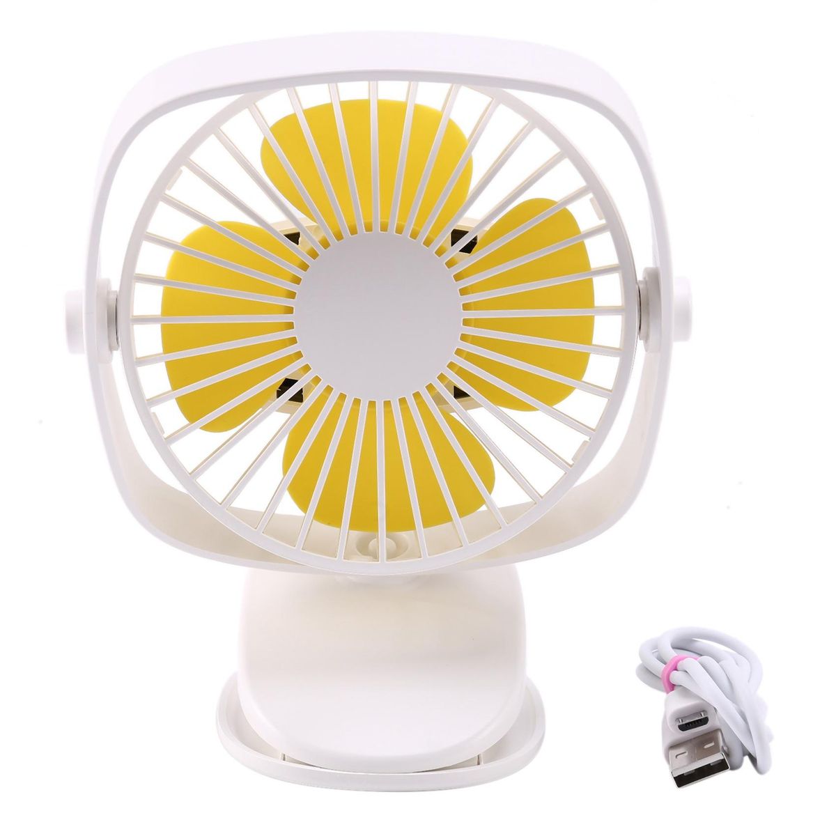 Mini Usb Rechargeable Air Cooling Fan Clip Desk Fan Dual Use Home Student Dormitory Bedside Portable Desktop Office Fan White