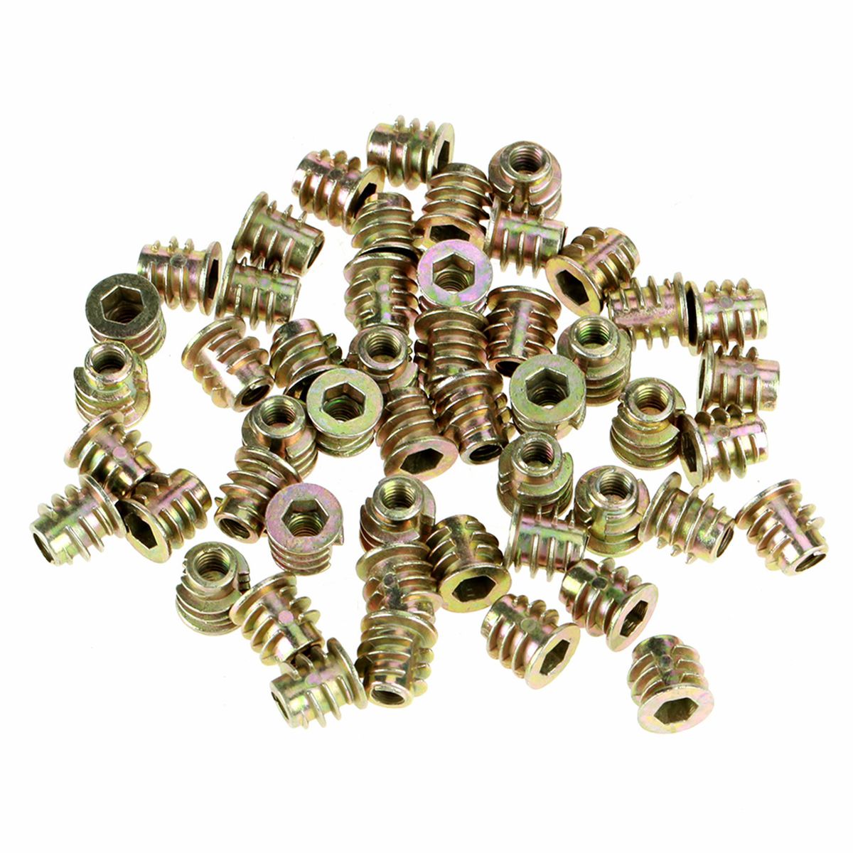 50Pcs M4*8mm Zinc Alloy Hex Drive Head Furniture Nuts