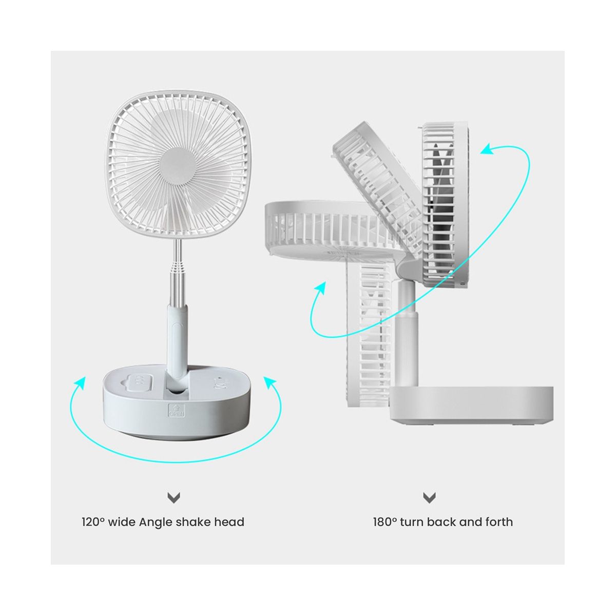 Battery Operated Desk Fan 7200MAh Portable Oscilla