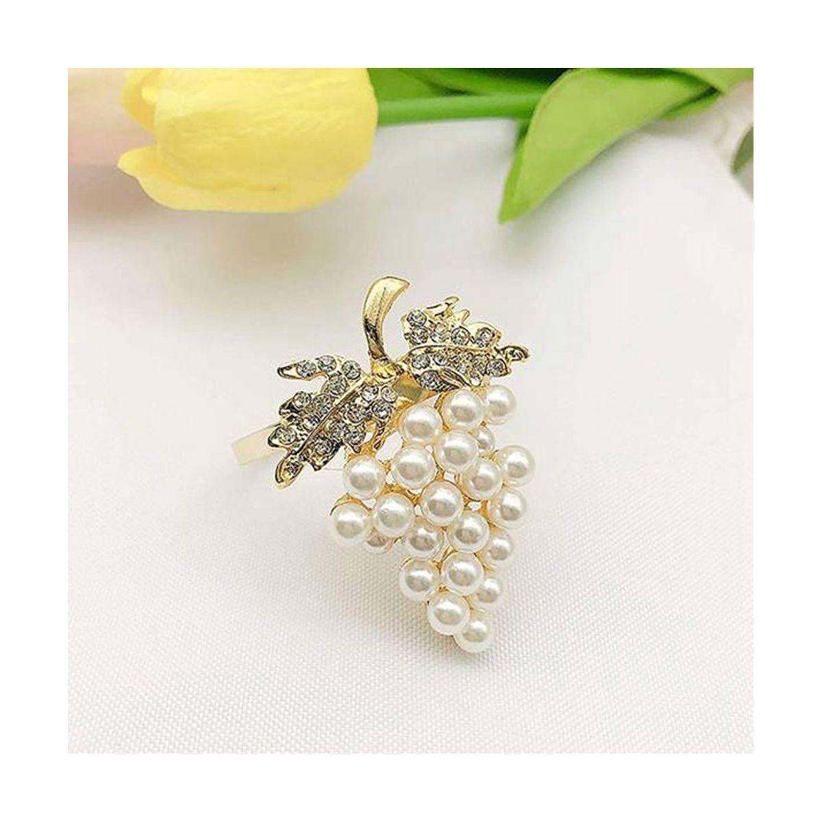 18Pcs Pea Napkin Rings Gold Grape Shape Napkin Buckle