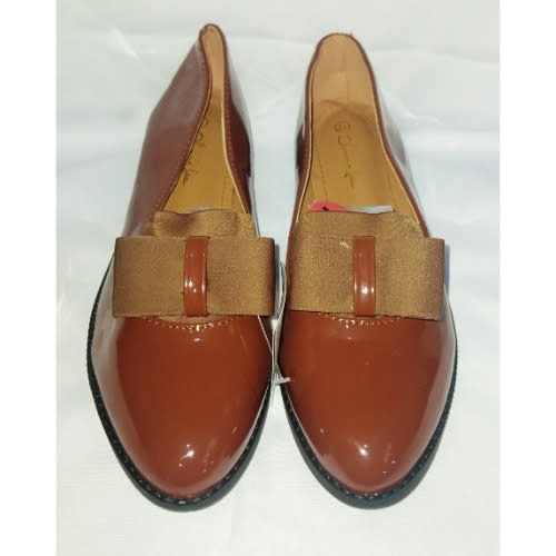Trendy Ladies Loafers With Bow - Honey Brown