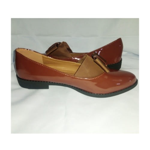 Trendy Ladies Loafers With Bow - Honey Brown