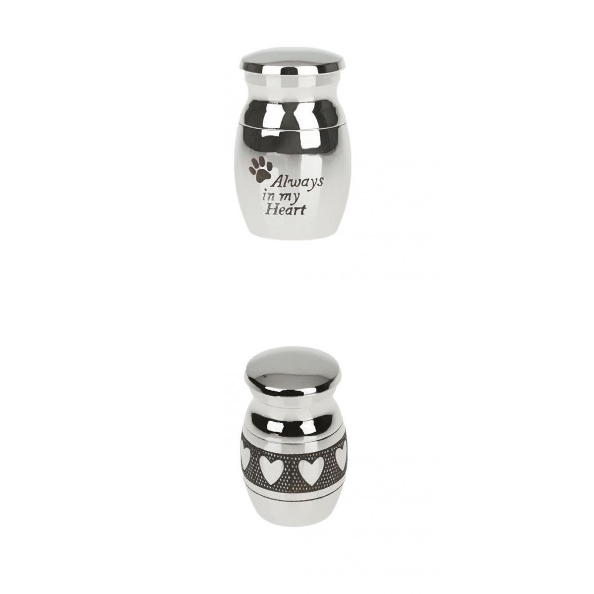 2pcs Love Always In Heart Keepsake Cremation  Urn Container Jar