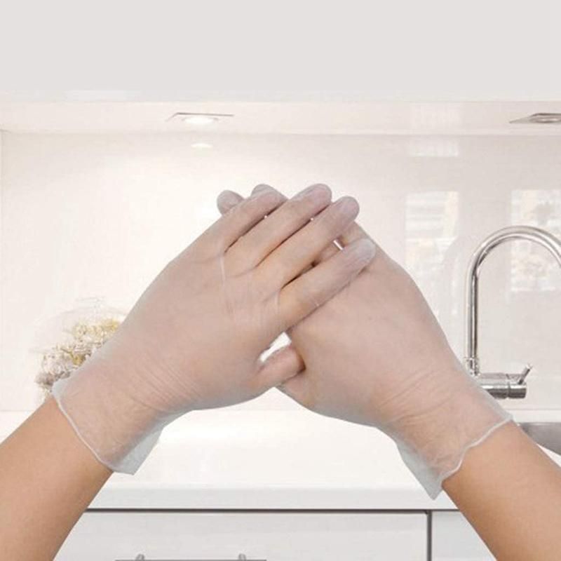 50 Pcs Disposable Gloves , Ambidextrous Protective Powder-Free Latex-Free PVC Gloves for Dishwashing Automotive Food Processing Salons Workshops,S