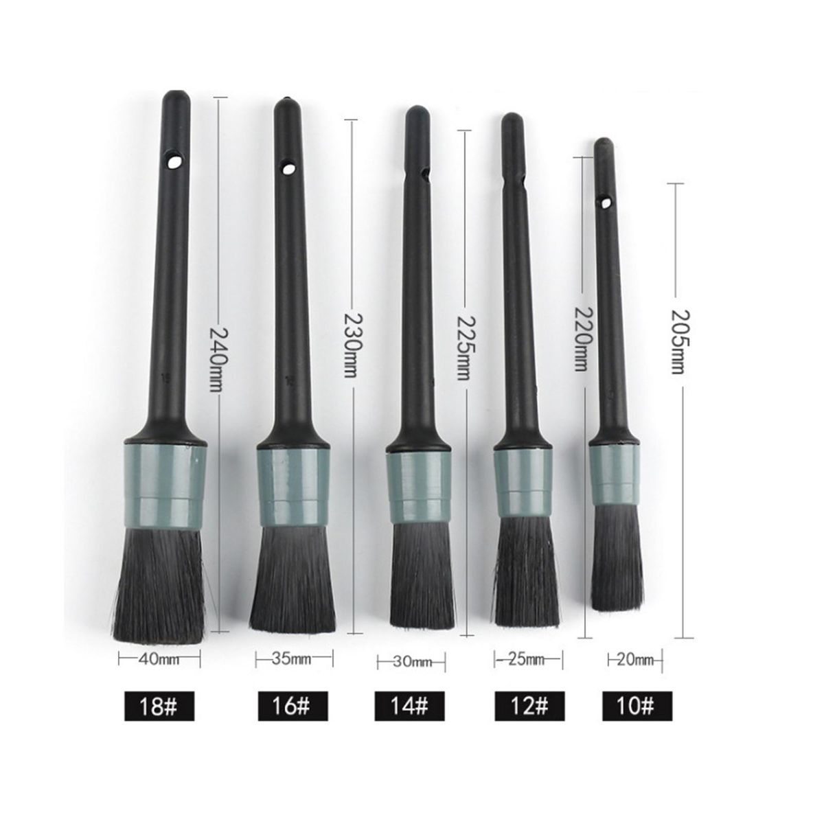 5 Pieces Car Detailing Brush Set With Hole On The Top Of Handle