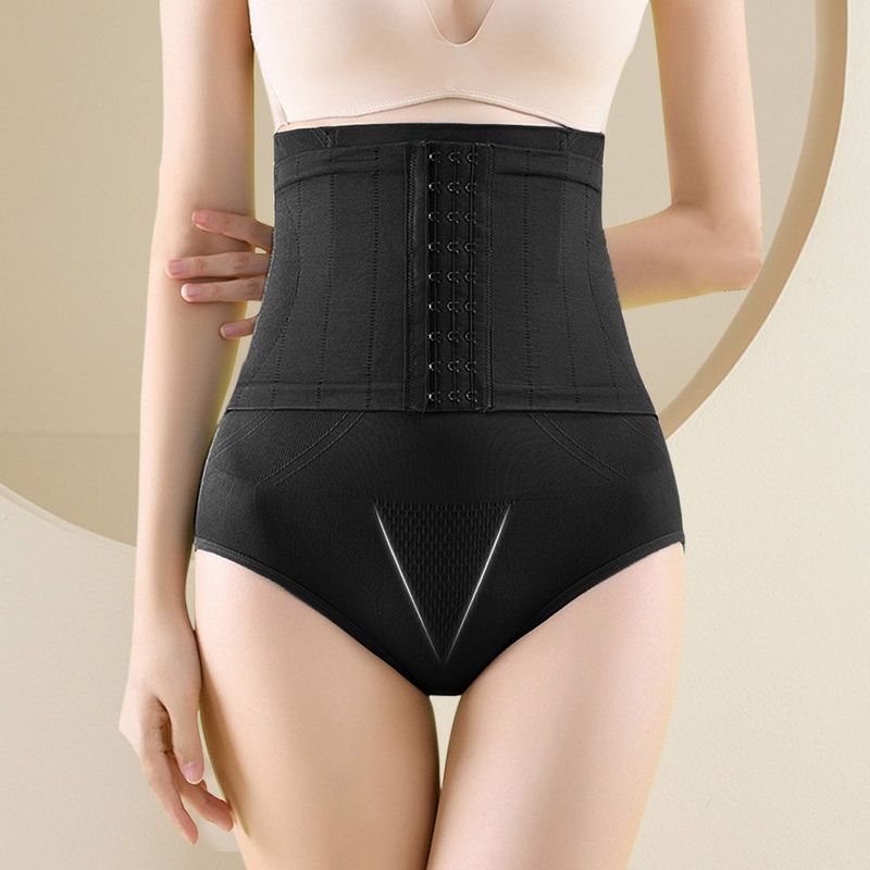 Women Seamless High Waist Tummy Control Slimming Waist Trainer  Body Shaper Slimming Underwear Corset Shapewear-Blue