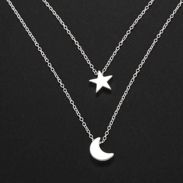 Double layer star Moon lady Neckof