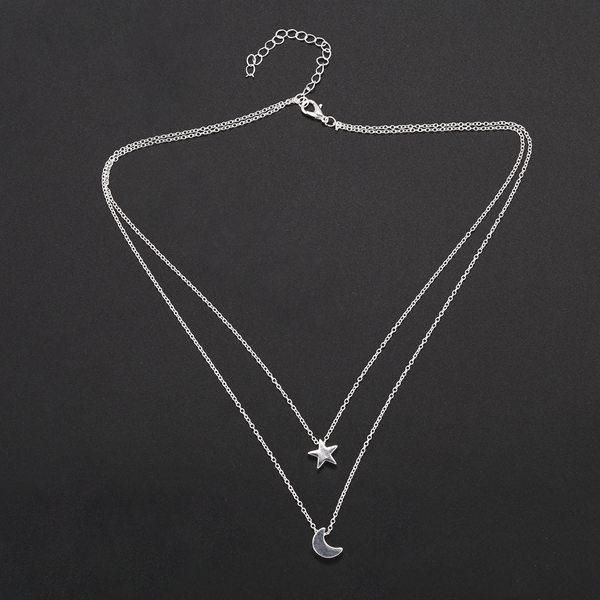 Double layer star Moon lady Neckof