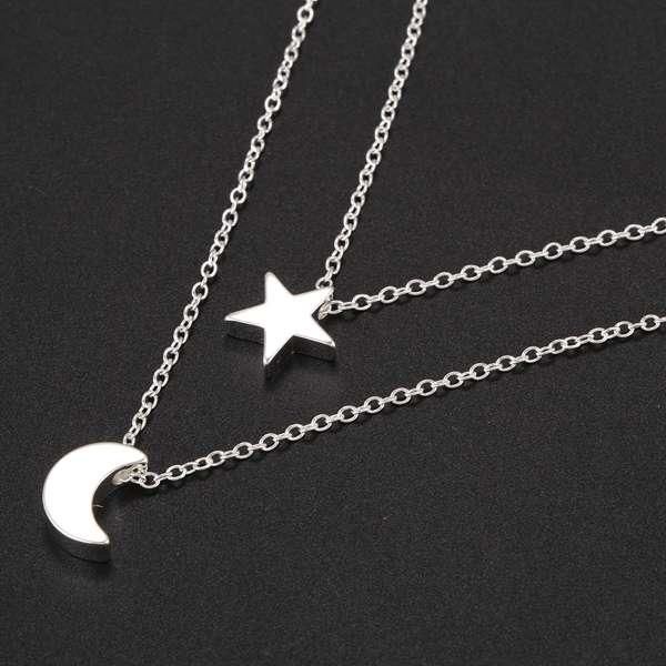 Double layer star Moon lady Neckof