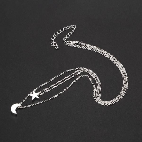 Double layer star Moon lady Neckof