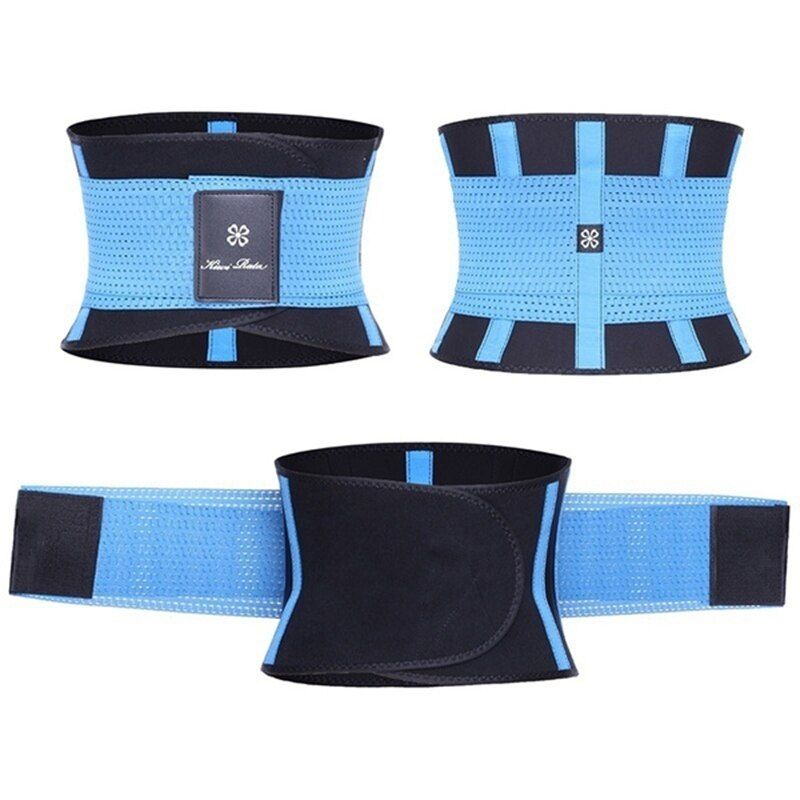 Women And Men Adjustable Elstiac Waist Support Belt Neoprene Faja Lumbar Back Sweat Belt Fitness Belt Waist Trainer Heuptas-Blue
