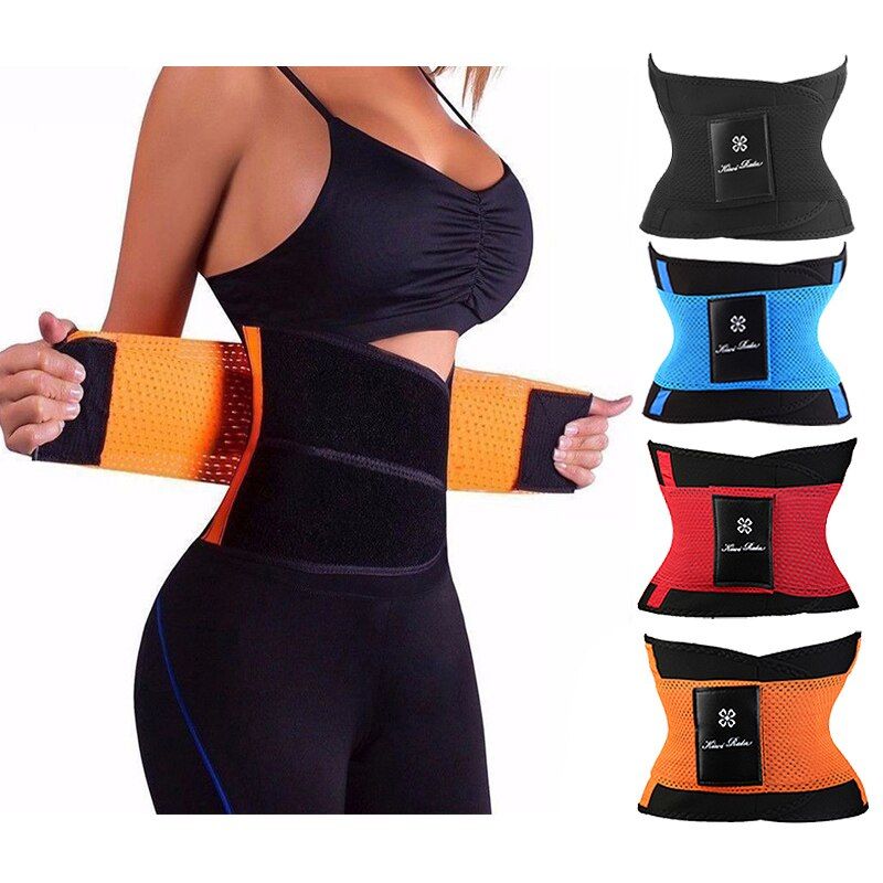 Women And Men Adjustable Elstiac Waist Support Belt Neoprene Faja Lumbar Back Sweat Belt Fitness Belt Waist Trainer Heuptas-Blue