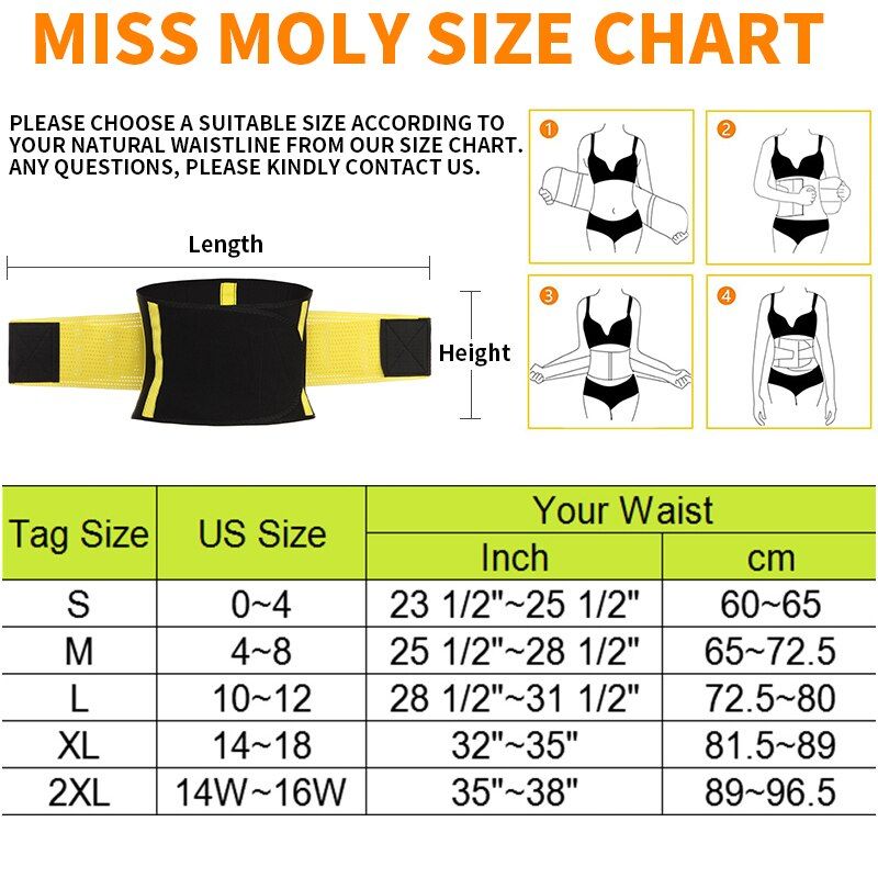 Women And Men Adjustable Elstiac Waist Support Belt Neoprene Faja Lumbar Back Sweat Belt Fitness Belt Waist Trainer Heuptas-Blue