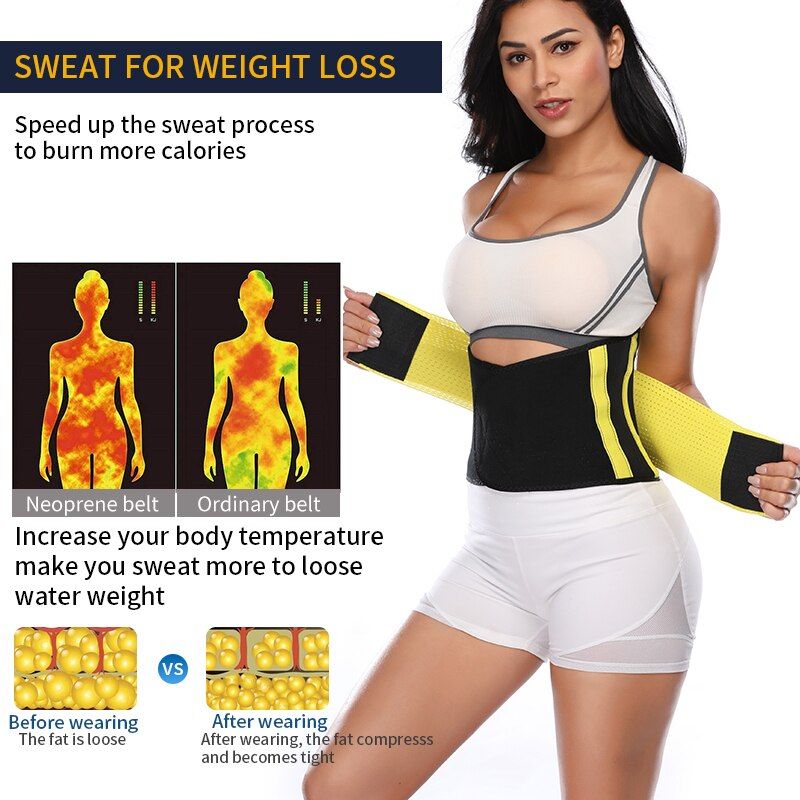 Women And Men Adjustable Elstiac Waist Support Belt Neoprene Faja Lumbar Back Sweat Belt Fitness Belt Waist Trainer Heuptas-Blue