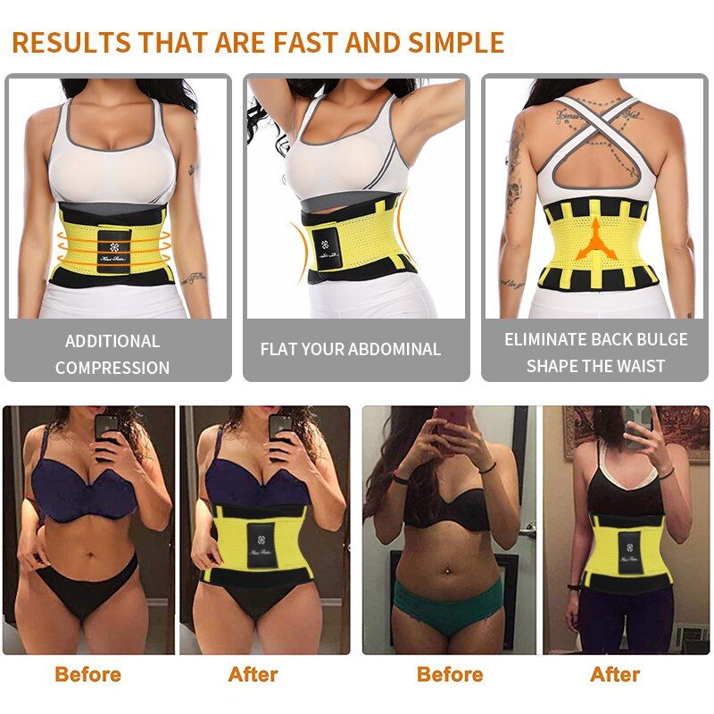 Women And Men Adjustable Elstiac Waist Support Belt Neoprene Faja Lumbar Back Sweat Belt Fitness Belt Waist Trainer Heuptas-Blue